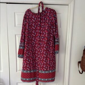 Loft Floral Red and Blue Women's Dress